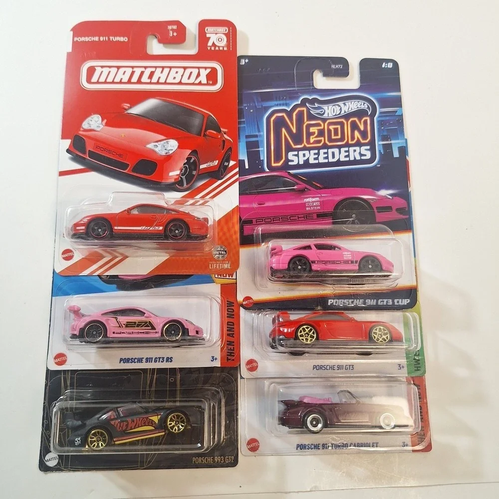 Hot Wheels Porsche 6 Cars Neon Speeders/ Matchbox‎ Target Red/ 55th Anniversary